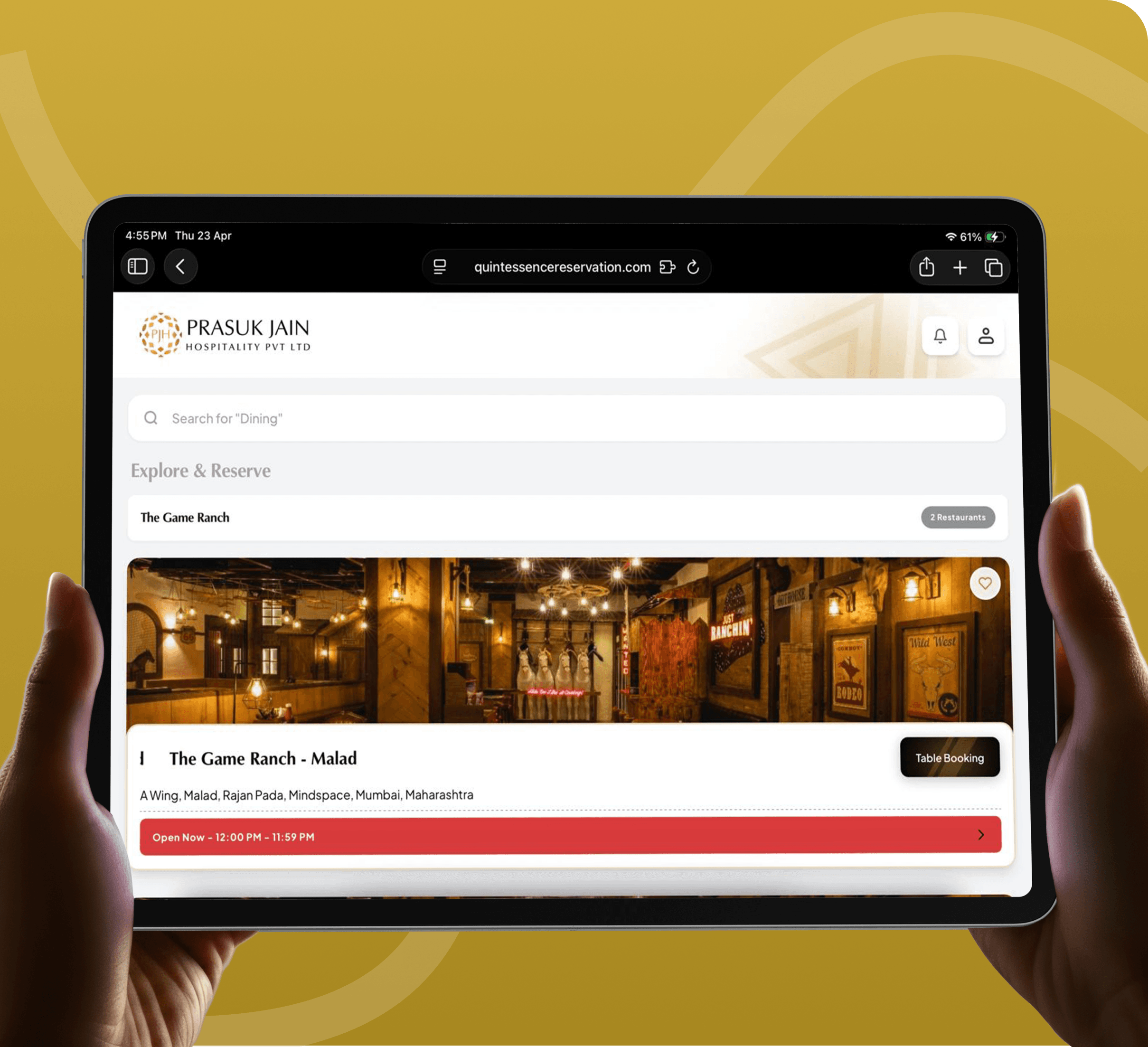 Reservation App Interface